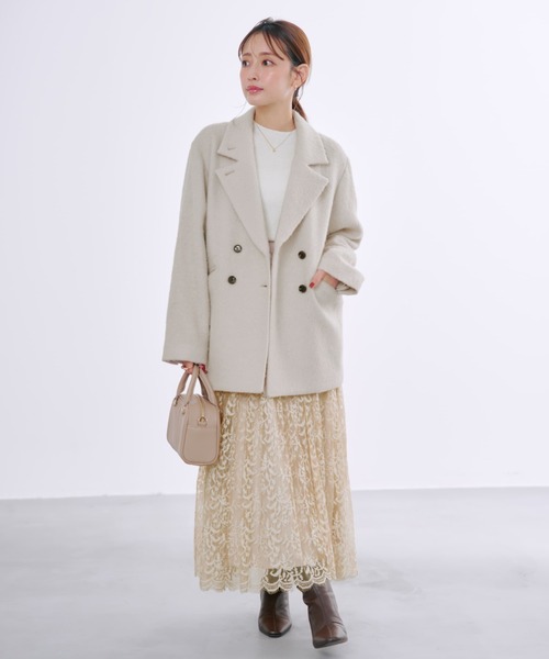 COHINA(コヒナ)の「アルパカシャギーダブルコート 【低身長・小柄女性】(その他アウター・レディース・ベージュ/グレー・ONE SIZE)」の13枚目の写真