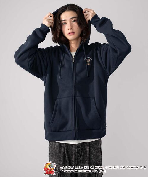 WEGO/【25年秋冬新作】トムとジェリーZIPパーカー (軽ボア )（パーカー
