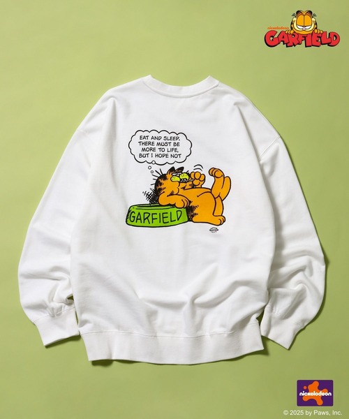 niko and...（ニコアンド）の「【Garfield(ガーフィールド)】CHARACTER PRINT SWEATSHIRT（Tシャツ/カットソー・メンズ・オフホワイト/グリーン/チャコール・LARGE/MEDIUM）」の2枚目の写真
