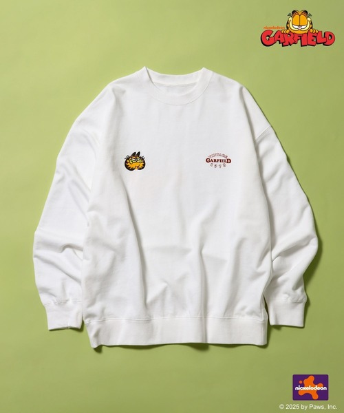 niko and...（ニコアンド）の「【Garfield(ガーフィールド)】CHARACTER PRINT SWEATSHIRT（Tシャツ/カットソー・メンズ・オフホワイト/グリーン/チャコール・LARGE/MEDIUM）」の4枚目の写真