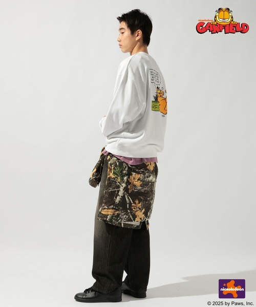 niko and...（ニコアンド）の「【Garfield(ガーフィールド)】CHARACTER PRINT SWEATSHIRT（Tシャツ/カットソー・メンズ・オフホワイト/グリーン/チャコール・LARGE/MEDIUM）」の10枚目の写真