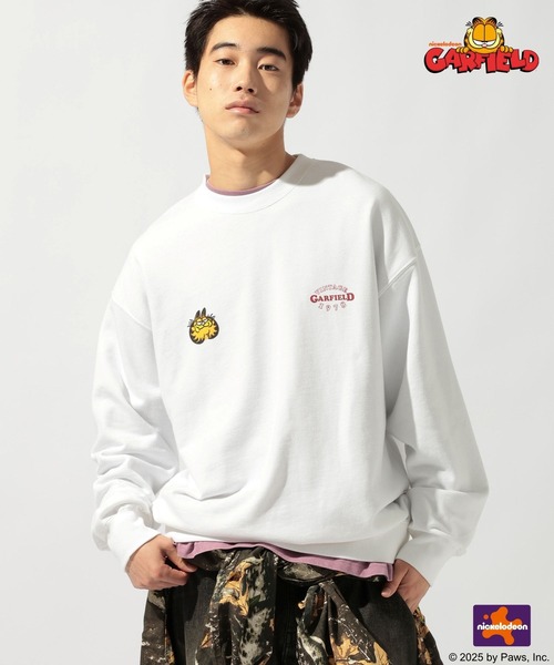 niko and...（ニコアンド）の「【Garfield(ガーフィールド)】CHARACTER PRINT SWEATSHIRT（Tシャツ/カットソー・メンズ・オフホワイト/グリーン/チャコール・LARGE/MEDIUM）」の13枚目の写真