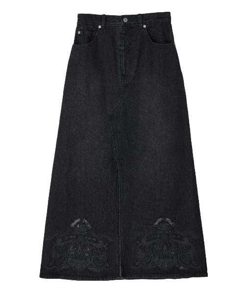Ameri(アメリ)の「UND CUTWORK EMBROIDERY DENIM SKIRT(デニムスカート・レディース・インディゴブルー/ブラック・24inch/26inch/25inch)」の15枚目の写真