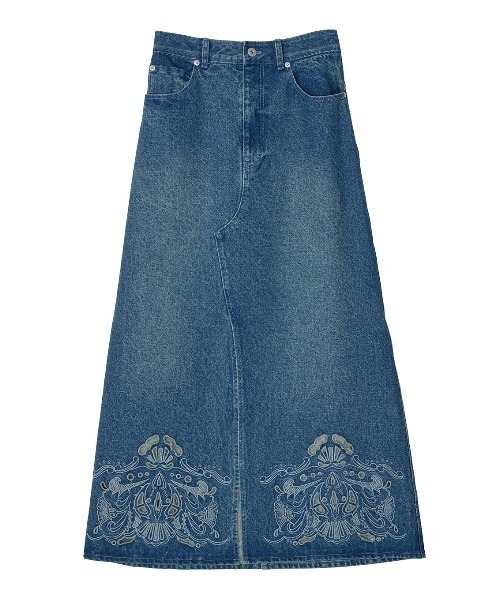 Ameri(アメリ)の「UND CUTWORK EMBROIDERY DENIM SKIRT(デニムスカート・レディース・インディゴブルー/ブラック・24inch/26inch/25inch)」の16枚目の写真