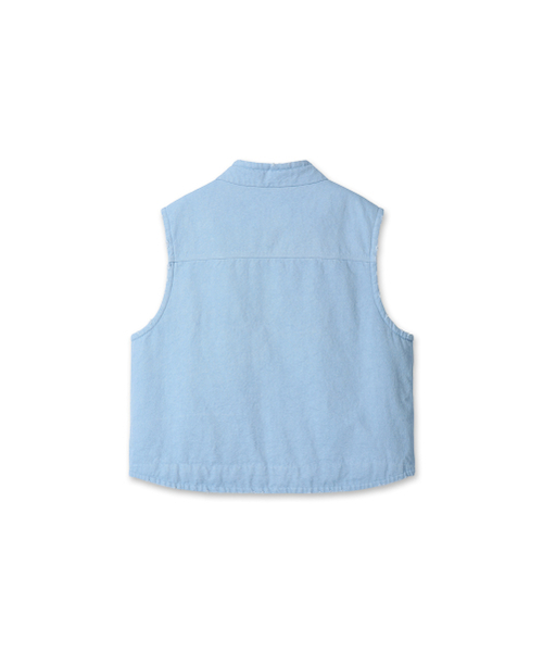 9999ARCHIVE(9999アーカイブ)の「Vintage Reversible Oxford Vest(ベスト・レディース・スカイブルー・1/2)」の3枚目の写真