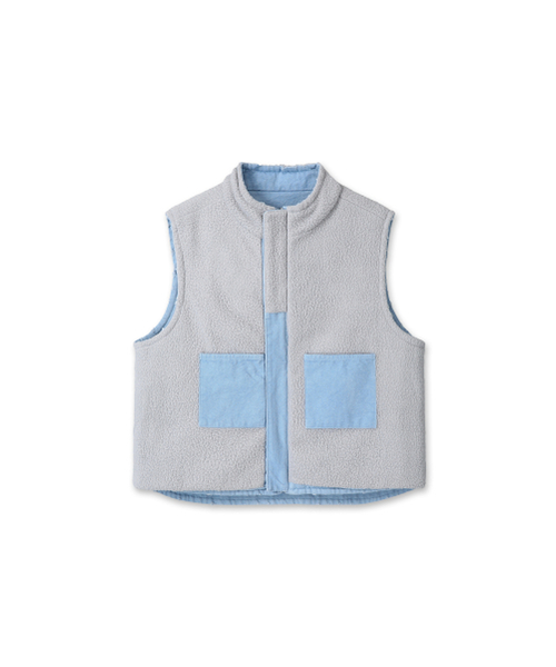 9999ARCHIVE(9999アーカイブ)の「Vintage Reversible Oxford Vest(ベスト・レディース・スカイブルー・1/2)」の4枚目の写真