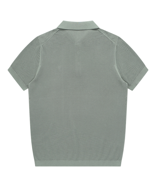 SOLEW（ソル）の「ポロピケ半袖ニット_グレーッシュカーキ（ポロシャツ・メンズ・その他・SMALL/MEDIUM/LARGE/X-LARGE）」の5枚目の写真