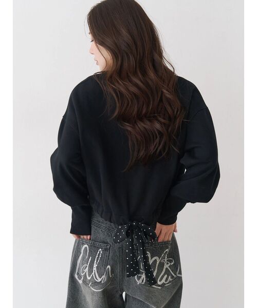 CALNAMUR(カルナムール)の「バックリボンスウェットトップス(スウェット・レディース・グレー/ブラック/イエロー・FREE)」の11枚目の写真