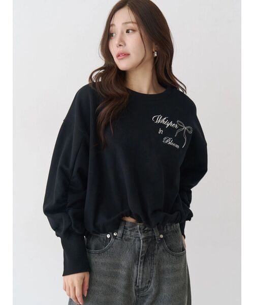 CALNAMUR(カルナムール)の「バックリボンスウェットトップス(スウェット・レディース・グレー/ブラック/イエロー・FREE)」の13枚目の写真