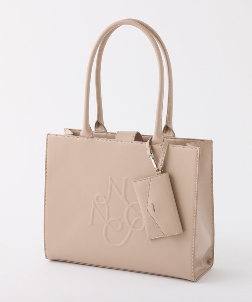one after another NICE CLAUP（ワンアフターアナザーナイスクラップ）の「【WEB限定】NCエンボストートバッグ/A4サイズ対応（トートバッグ・レディース・ライトピンク/ブラック/アイボリー/ベージュ・FREE）」の10枚目の写真