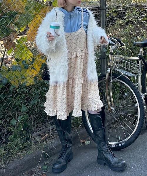Alley Tokyo（アリートーキョー）の「フリルティアードキャミワンピミニ（ワンピース・レディース・オフホワイト/イエロー/ホワイト/ピンク/ライム/ブラック系その他/ホワイト系その他・FREE）」の21枚目の写真