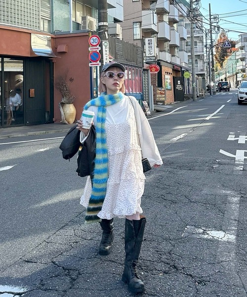 Alley Tokyo（アリートーキョー）の「フリルティアードキャミワンピミニ（ワンピース・レディース・オフホワイト/イエロー/ホワイト/ピンク/ライム/ブラック系その他/ホワイト系その他・FREE）」の8枚目の写真