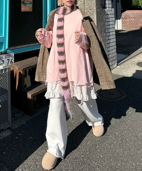 Alley Tokyo（アリートーキョー）の「フリルティアードキャミワンピミニ（ワンピース・レディース・オフホワイト/イエロー/ホワイト/ピンク/ライム/ブラック系その他/ホワイト系その他・FREE）」の13枚目の写真