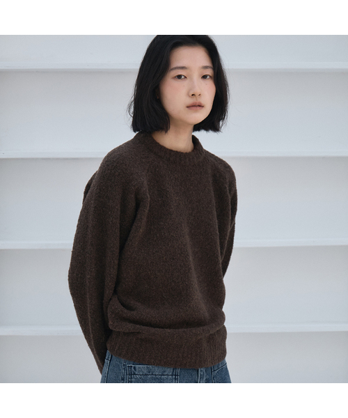 WOOL SOFT OVERFIT KNIT (BROWN)