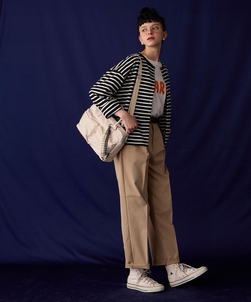 BONLECILL Marche(ボンルシールマルシェ)の「【BONLECILL Marche】2wayカラビナコード付きユーティリティボストンバッグ(ボストンバッグ・レディース・ブラウン/アイボリー/ブラック・FREE)」の9枚目の写真
