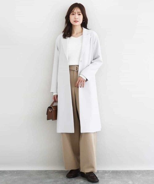 MK MICHEL KLEIN（エムケーミッシェルクラン）の「ライトダブルクロスチェスターコート/洗える（チェスターコート・レディース・ライトグレー/ネイビー・38）」の15枚目の写真