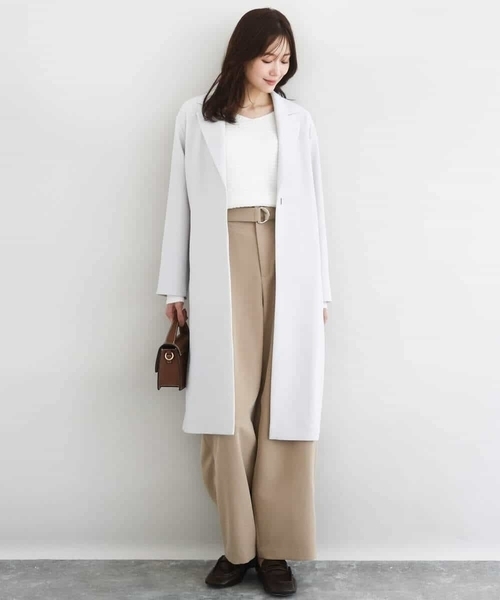 MK MICHEL KLEIN（エムケーミッシェルクラン）の「ライトダブルクロスチェスターコート/洗える（チェスターコート・レディース・ライトグレー/ネイビー・38）」の16枚目の写真