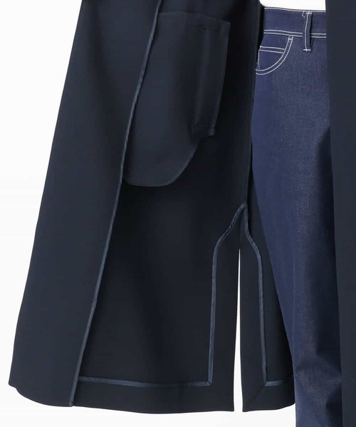 MK MICHEL KLEIN（エムケーミッシェルクラン）の「ライトダブルクロスチェスターコート/洗える（チェスターコート・レディース・ライトグレー/ネイビー・38）」の12枚目の写真