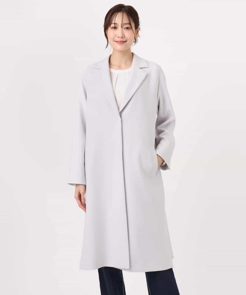 MK MICHEL KLEIN（エムケーミッシェルクラン）の「ライトダブルクロスチェスターコート/洗える（チェスターコート・レディース・ライトグレー/ネイビー・38）」の13枚目の写真