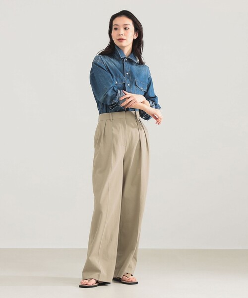 Demi-Luxe BEAMS(デミルクス ビームス)の「AK+1 / 8オンス ウォッシュド シャツ(シャツ/ブラウス・レディース・インディゴブルー/ホワイト・ONE SIZE)」の22枚目の写真