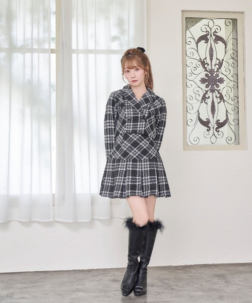 Rose Muse（ロゼミューズ）の「check short jacket（その他アウター・レディース・ホワイト/ブラック・FREE）」の5枚目の写真