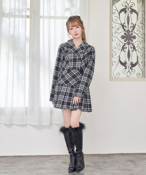 Rose Muse（ロゼミューズ）の「check short jacket（その他アウター・レディース・ホワイト/ブラック・FREE）」の6枚目の写真