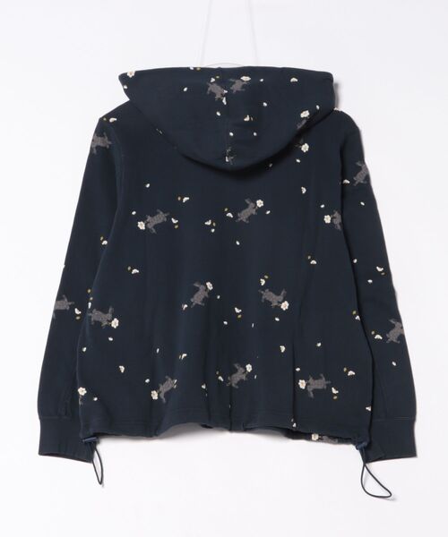 SUPER HAKKA（スーパーハッカ）の「うさぎとデイジープリント裏毛フーディ／パーカ（パーカー・レディース・杢グレー/ネイビー・FREE）」の3枚目の写真