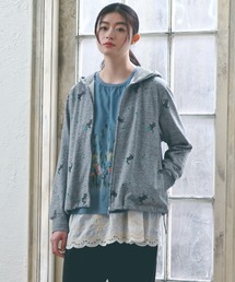 SUPER HAKKA | うさぎとデイジープリント裏毛フーディ／パーカ(パーカー)