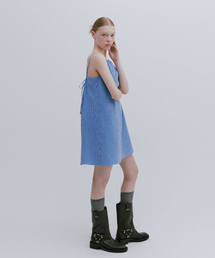 MAIS（マイス）の「MINI CHECK HALTERNECK DRESS / BLUE（ワンピース）」
