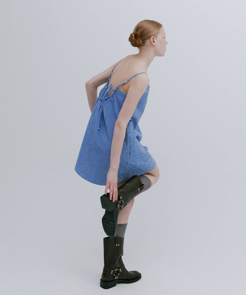 MAIS（マイス）の「MINI CHECK HALTERNECK DRESS / BLUE（ワンピース・レディース・その他・FREE）」の2枚目の写真