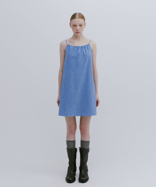 MAIS（マイス）の「MINI CHECK HALTERNECK DRESS / BLUE（ワンピース・レディース・その他・FREE）」の3枚目の写真