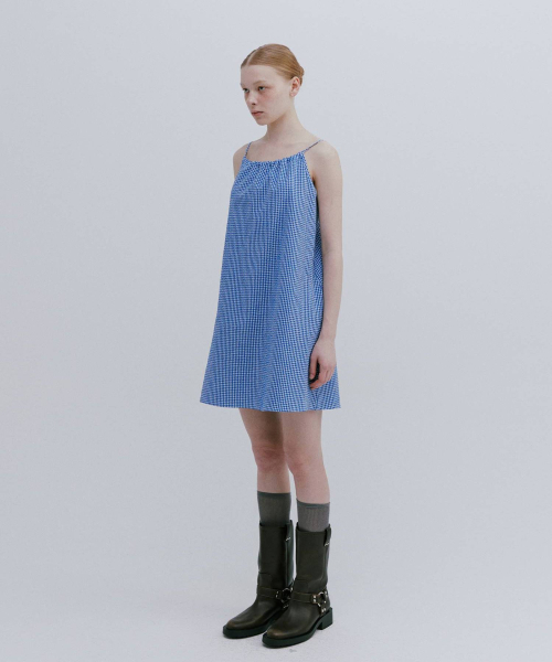 MAIS（マイス）の「MINI CHECK HALTERNECK DRESS / BLUE（ワンピース・レディース・その他・FREE）」の4枚目の写真