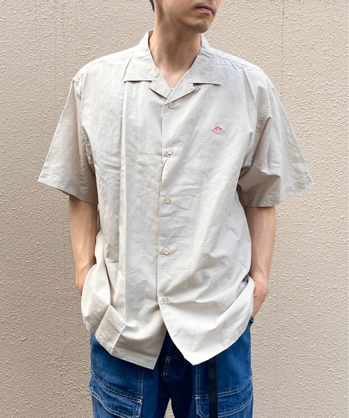 DANTON(ダントン)の「DANTON/ダントン ショートスリーブシャツ SHORT SLEEVE SHIRT DT-B0436 VCL(シャツ/ブラウス・メンズ・グレイッシュベージュ/サックスブルー・42/40)」の2枚目の写真