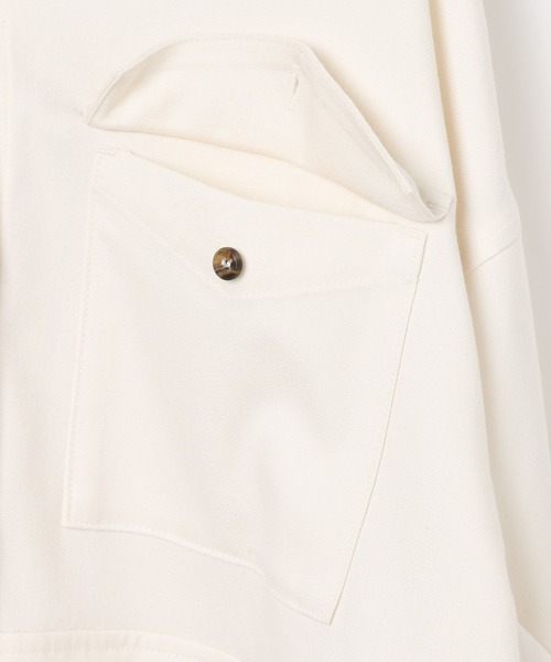 BAYFLOW（ベイフロー）の「[冬から春先まで着用可能]ダブルポケットシャツパーカー（シャツ/ブラウス・レディース・ネイビー/ピンク/オフホワイト・FREE）」の9枚目の写真
