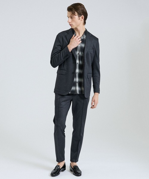 DESIGNWORKS（デザインワークス）の「【26S/S】モクロディージャケット / セットアップ対応 / ストレッチ（テーラードジャケット・メンズ・チャコールグレー/グレイッシュベージュ/ネイビー・44/50/52/46/48）」の4枚目の写真