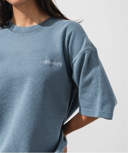 OFFSHORE(オフショア)の「PIGMENT WAFFLE TEE(Tシャツ/カットソー・メンズ・ブルー/ライトグレー・XL/L/M/S)」の6枚目の写真