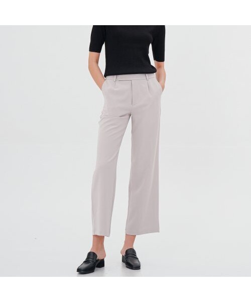 ACUD(アクド)の「Semi Wide Slacks _Beige(スラックス・レディース・ベージュ・L/S/M)」の1枚目の写真