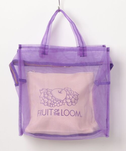 FRUIT OF THE LOOM(フルーツオブザルーム)の「《FRUIT OF THE LOOM》FTL SEE THROUGH BST BAG M(トートバッグ・レディース・グリーン/パープル/オレンジ/ホワイト・FREE)」の4枚目の写真