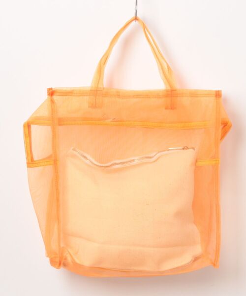 FRUIT OF THE LOOM(フルーツオブザルーム)の「《FRUIT OF THE LOOM》FTL SEE THROUGH BST BAG M(トートバッグ・レディース・グリーン/パープル/オレンジ/ホワイト・FREE)」の5枚目の写真