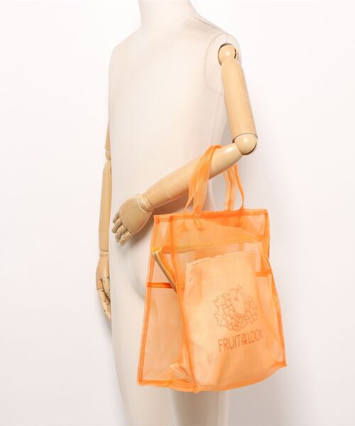 FRUIT OF THE LOOM(フルーツオブザルーム)の「《FRUIT OF THE LOOM》FTL SEE THROUGH BST BAG M(トートバッグ・レディース・グリーン/パープル/オレンジ/ホワイト・FREE)」の9枚目の写真
