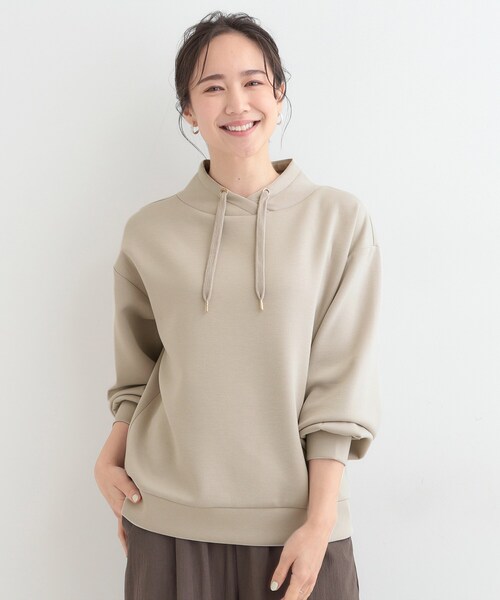 SHOO・LA・RUE(シューラルー)の「なめらかタッチ もちさら 大人のためのパーカ風トップス(Tシャツ/カットソー・レディース・チャコールグレー/ナチュラル/ピンク・02/01/04/03)」の8枚目の写真