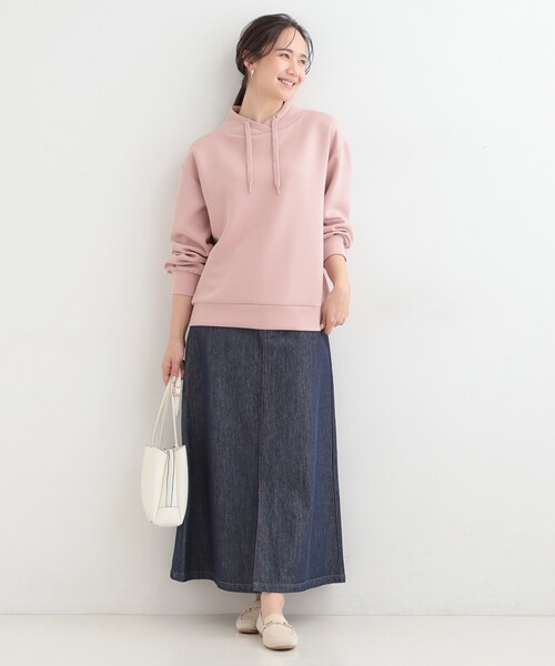 SHOO・LA・RUE(シューラルー)の「なめらかタッチ もちさら 大人のためのパーカ風トップス(Tシャツ/カットソー・レディース・チャコールグレー/ナチュラル/ピンク・02/01/04/03)」の14枚目の写真