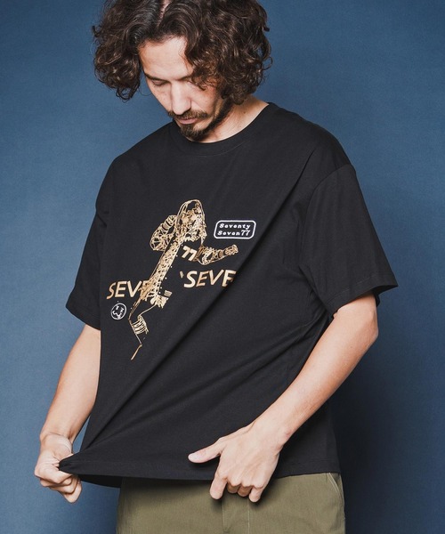 seventy seven(セブンティセブン)の「mt10178-middle onz S-S fine box t-shirt (77lady2) Tシャツ(7726S250)(Tシャツ/カットソー・メンズ・ブラック/ホワイト×ブラック/ホワイト×ピンク・XL/L/M/S)」の14枚目の写真