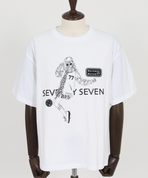 seventy seven(セブンティセブン)の「mt10178-middle onz S-S fine box t-shirt (77lady2) Tシャツ(7726S250)(Tシャツ/カットソー・メンズ・ブラック/ホワイト×ブラック/ホワイト×ピンク・XL/L/M/S)」の18枚目の写真