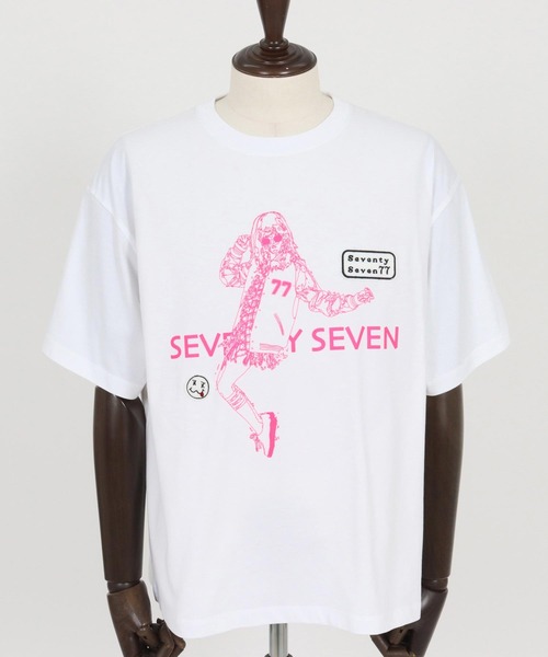 seventy seven(セブンティセブン)の「mt10178-middle onz S-S fine box t-shirt (77lady2) Tシャツ(7726S250)(Tシャツ/カットソー・メンズ・ブラック/ホワイト×ブラック/ホワイト×ピンク・XL/L/M/S)」の19枚目の写真
