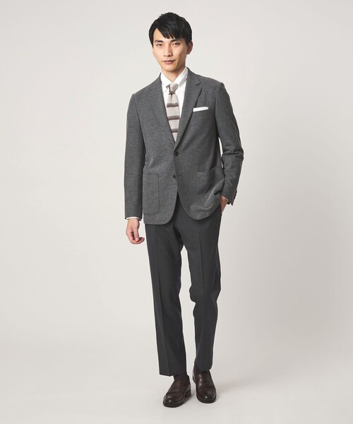 green label relaxing（グリーンレーベルリラクシング）の「TW メランジ トロピカル スタンダード スラックス -ウォッシャブル・ストレッチ・ウエストアジャスター-（スラックス・メンズ・ダークグレー/ブラック/グレー系・L/S/M/XL）」の12枚目の写真