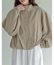 Re:EDIT（リエディ）の「[新色追加][2026S/S COLLECTION]無地orフロッキードット裾タックバルーンブルゾン（ブルゾン）」