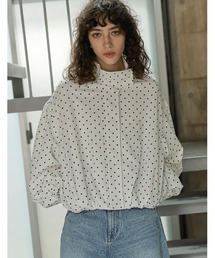 Re:EDIT（リエディ）の「[2026S/S COLLECTION]フロッキードット裾タックバルーンブルゾン（ブルゾン）」