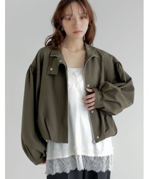 Re:EDIT（リエディ）の「[新色追加][2026S/S COLLECTION]無地orフロッキードット裾タックバルーンブルゾン（ブルゾン）」