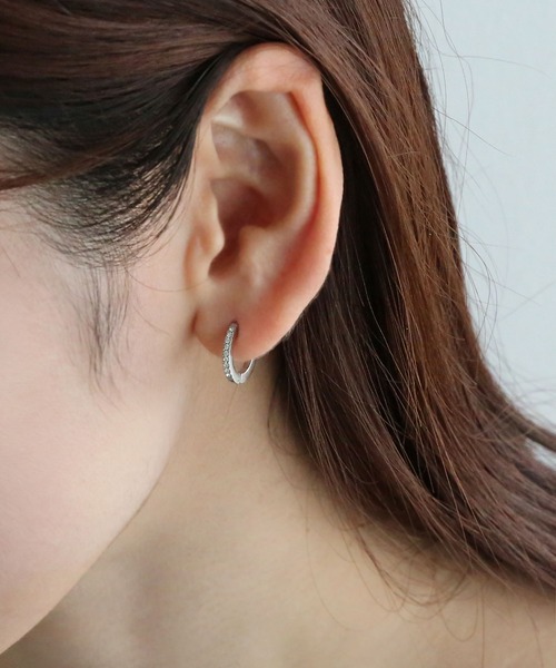 colleca la（コレカラ）の「[stainless]ステンレス・ミニフープ＆ビジュー セットピアス〈金属アレルギー対応〉（ピアス（両耳用）・レディース・シルバー/ゴールド・FREE）」の6枚目の写真